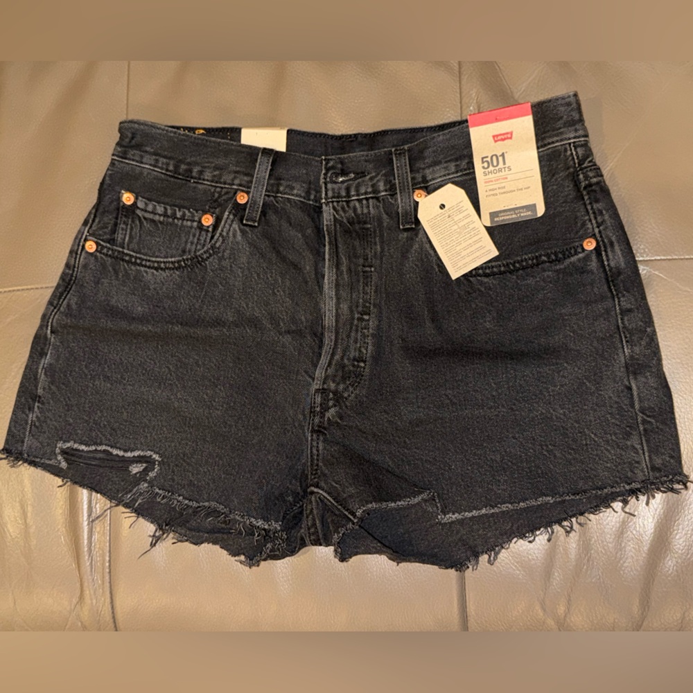 Levi's Charcoal 501 Denim Shorts